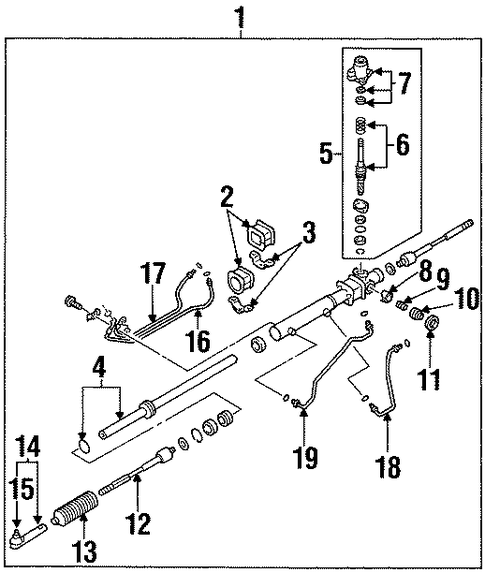 Subaru - 2004 STI Steering Rack Assembly